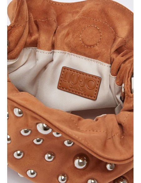Riccy Bag piccola con borchie effetto scamosciato