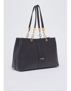 Borsa tote media effetto bottalato con tracolla 2