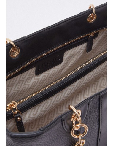 Borsa tote media effetto bottalato con tracolla