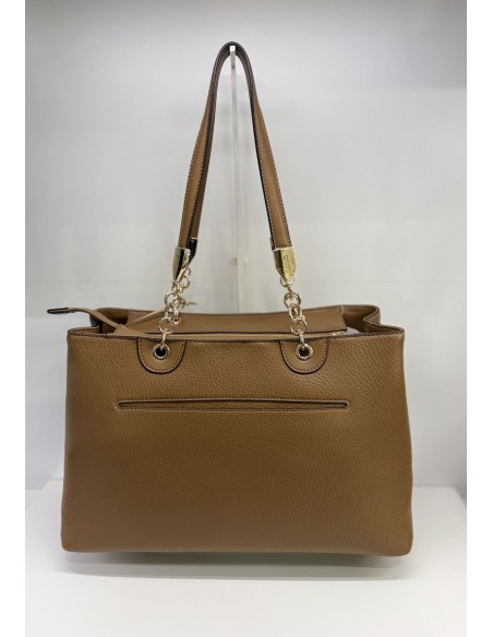 Borsa tote media effetto bottalato con tracolla