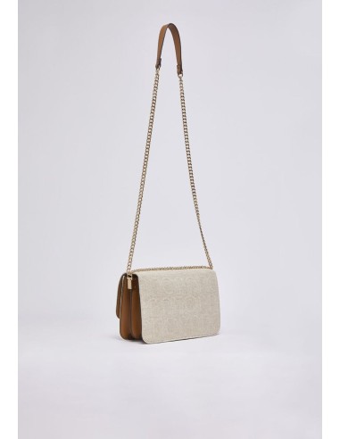 Borsa a tracolla piccola in juta con patta