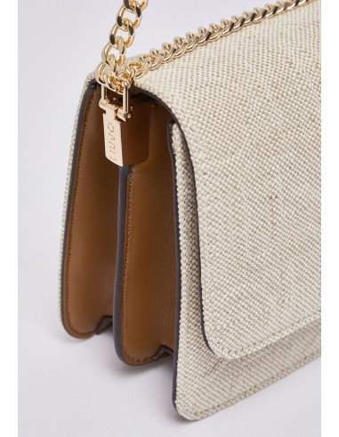 Borsa a tracolla piccola in juta con patta