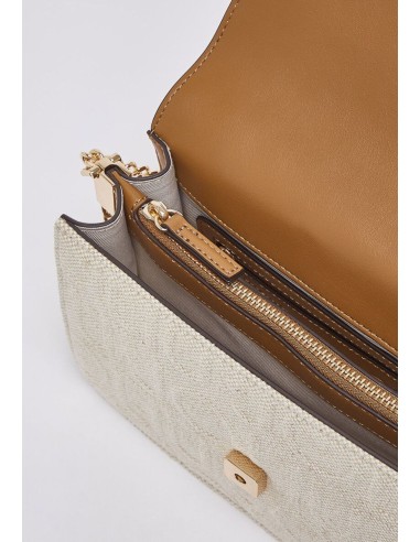 Borsa a tracolla piccola in juta con patta