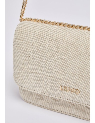 Borsa a tracolla piccola in juta con patta