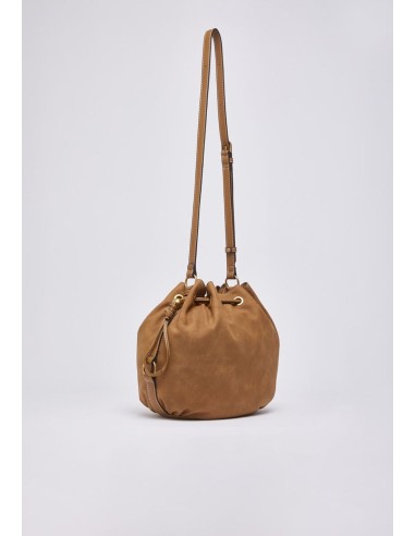 Borsa tracolla media effetto nabuk con coulisse