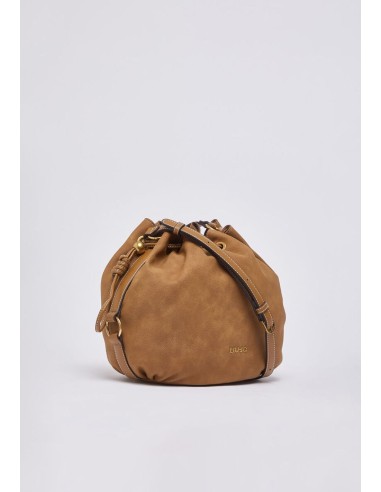 Borsa tracolla media effetto nabuk con coulisse