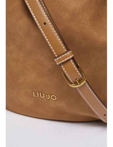 Borsa tracolla media effetto nabuk con coulisse