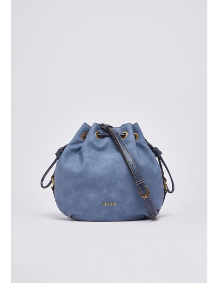 Borsa tracolla media effetto nabuk con coulisse