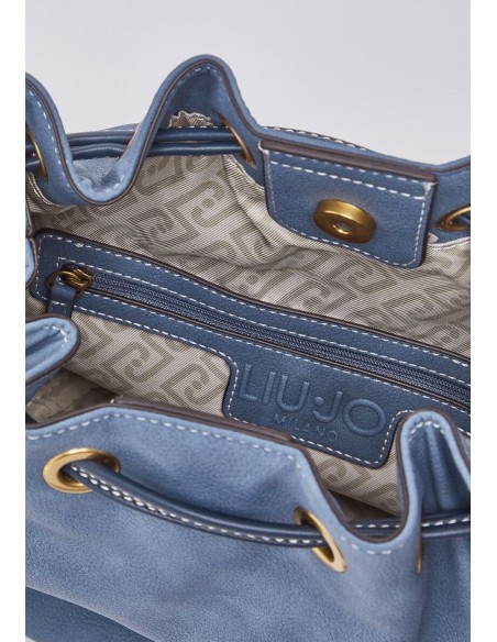 Borsa tracolla media effetto nabuk con coulisse