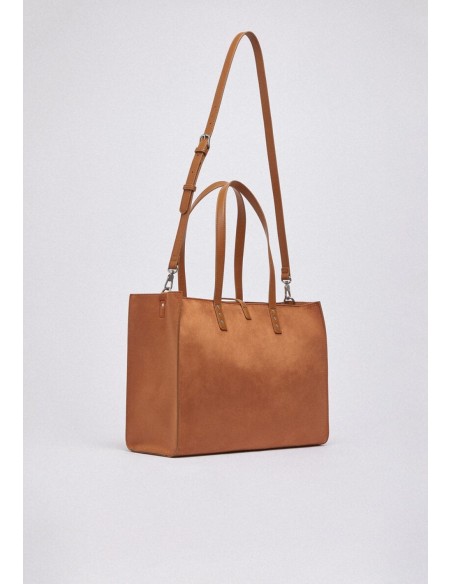 Borsa tote grande scamosciata con borchie