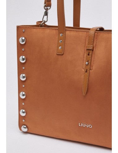 Borsa tote grande scamosciata con borchie