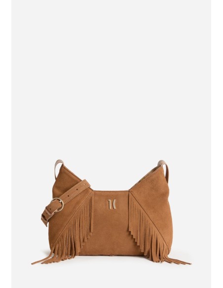 Tracolla Free Spirit in pelle scamosciata con frange