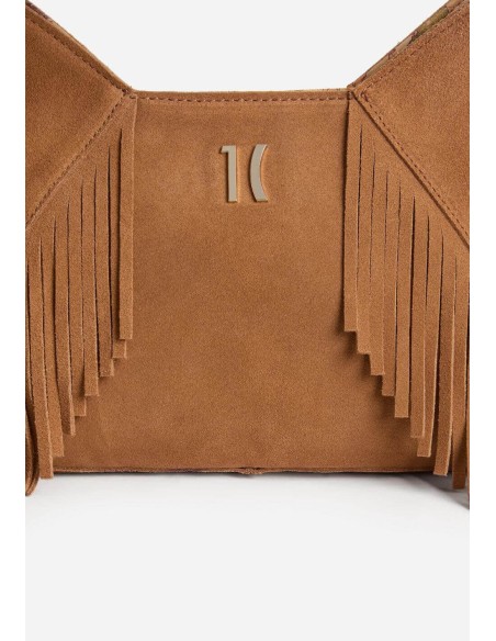 Tracolla Free Spirit in pelle scamosciata con frange