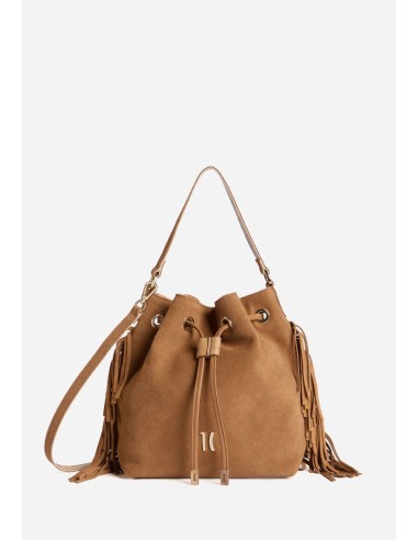 Borsa secchiello Free Spirit in pelle scamosciata