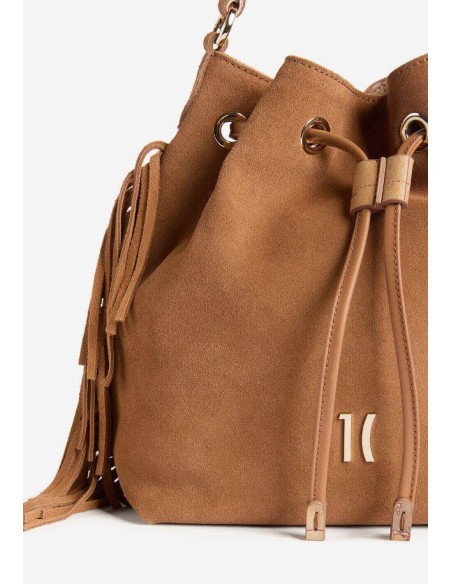 Borsa secchiello Free Spirit in pelle scamosciata