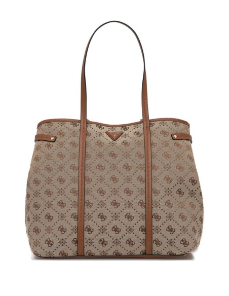 Borsa tote Guess monogram tela beige