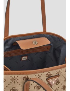 Borsa tote Guess monogram tela beige 2