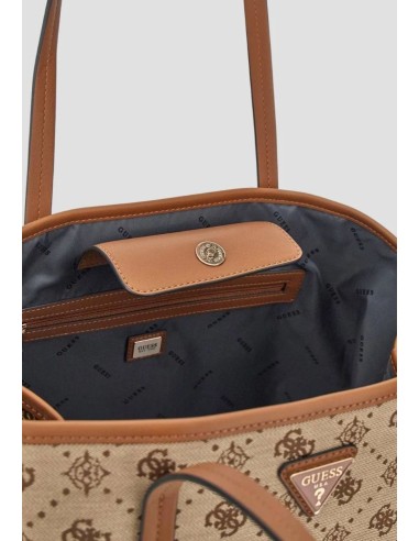 Borsa tote Guess monogram tela beige