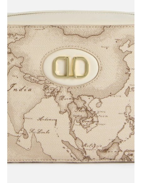 Alviero Martini Prima Classe Sand Safari Geo Tracollina Reporter – Eleganza Natural Chic